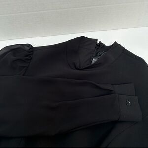 BCBG Maxazria NWT Black Jumpsuit Chiffon Sleeves  Waist Cutouts‎ Polyester XS